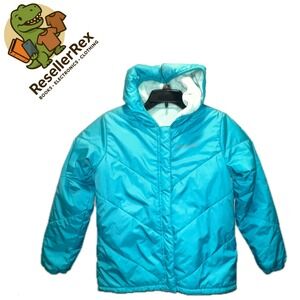 Columbia Kids Teal Quilted Insulated Hooded Fleece Lined Winter Coat Large 14/16